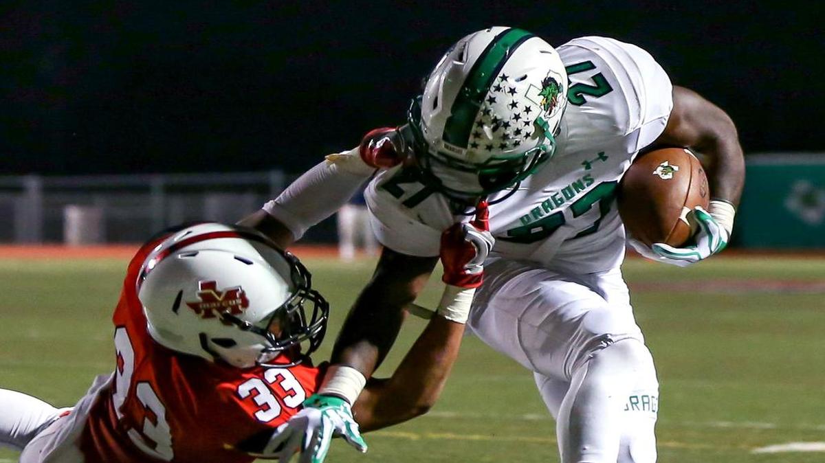 Southlake Carroll RB Tre Sledge netted a season-high 109 yards rushing against L.D. Bell.