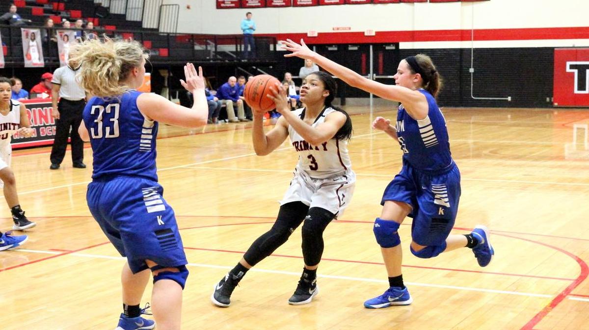 Senior Trinity Oliver (3) knew there was no room to panic when the Lady Trojans went on a recent three-game losing streak.
