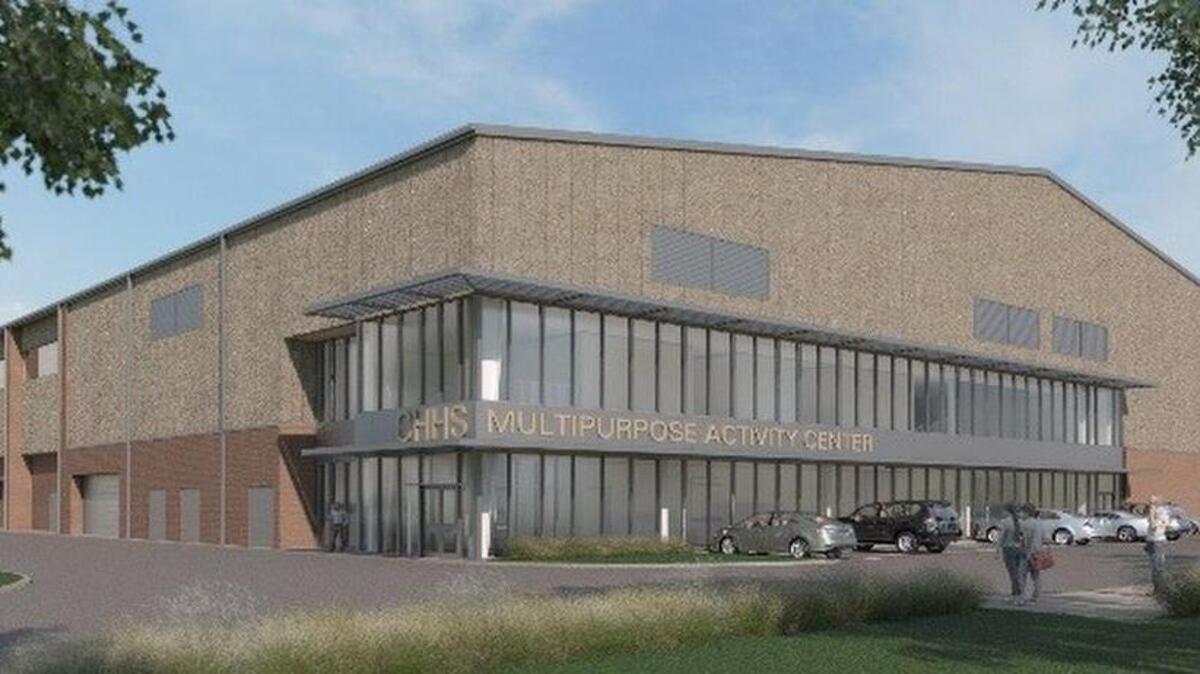 The design concept for the multipurpose activity center at Colleyville Heritage High School.