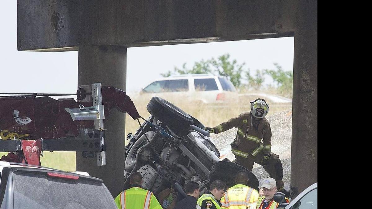 
Two women and a man were killed Saturday morning on Loop 820 in Hurst after a truck flipped over a bridge railing and crashed into a concrete embankment, police said. Investigators believe the rain-slick highway caused the accident.
