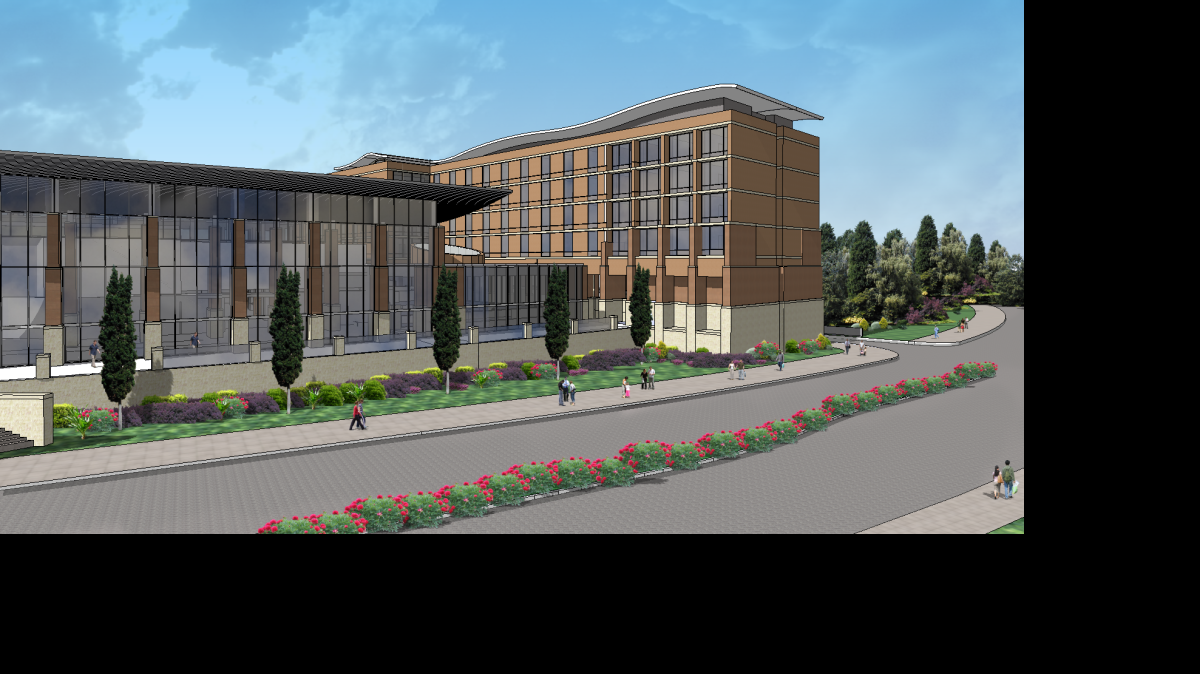 
An architectural rendering of the planned Hilton Garden Inn at Hurst Conference Center.
