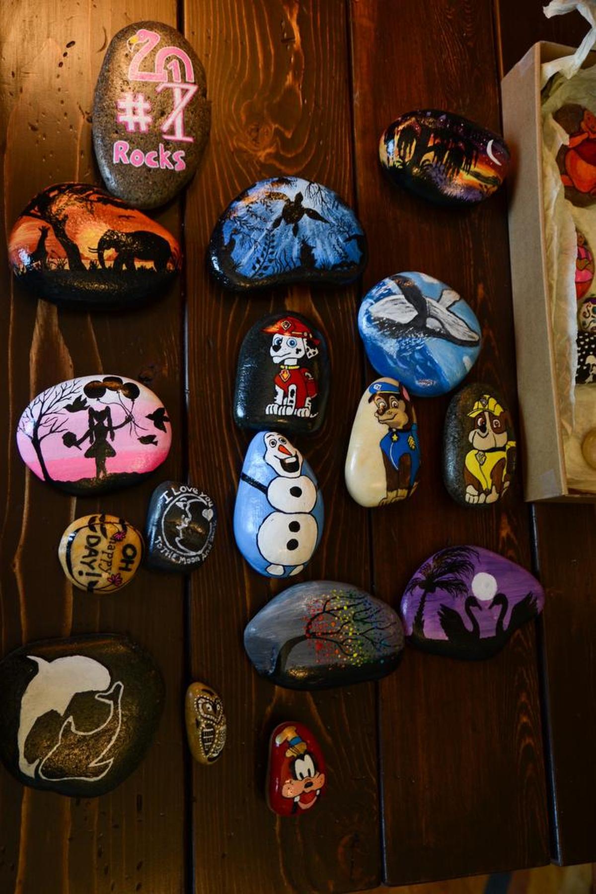 Fort Worth resident Tiera Grissam, 50, has painted about 100 rocks to hide around Keller and Cleburne.