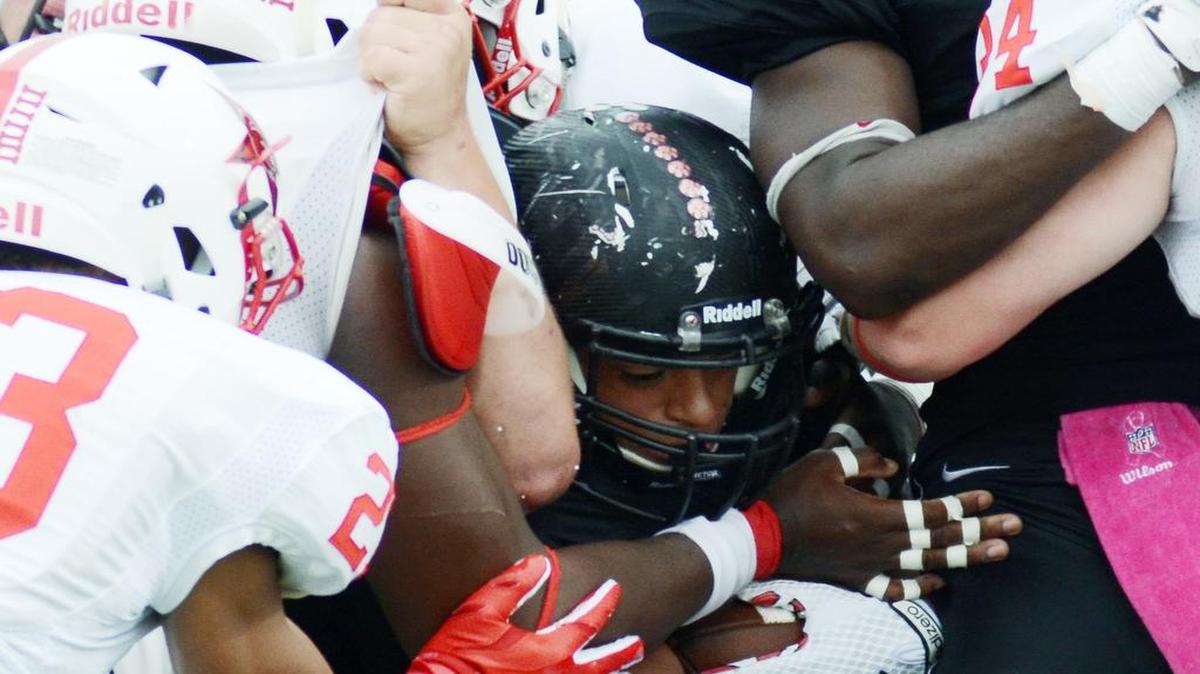 Colleyville Heritage's Mario Oritz gets low and looks for holes in opposing defenses.