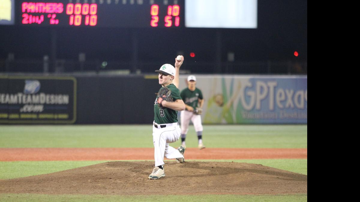 
Carroll pitcher Kevin Cramer came on relief in Game 1 against Midlothian, which was split over two days due to weather delays.
