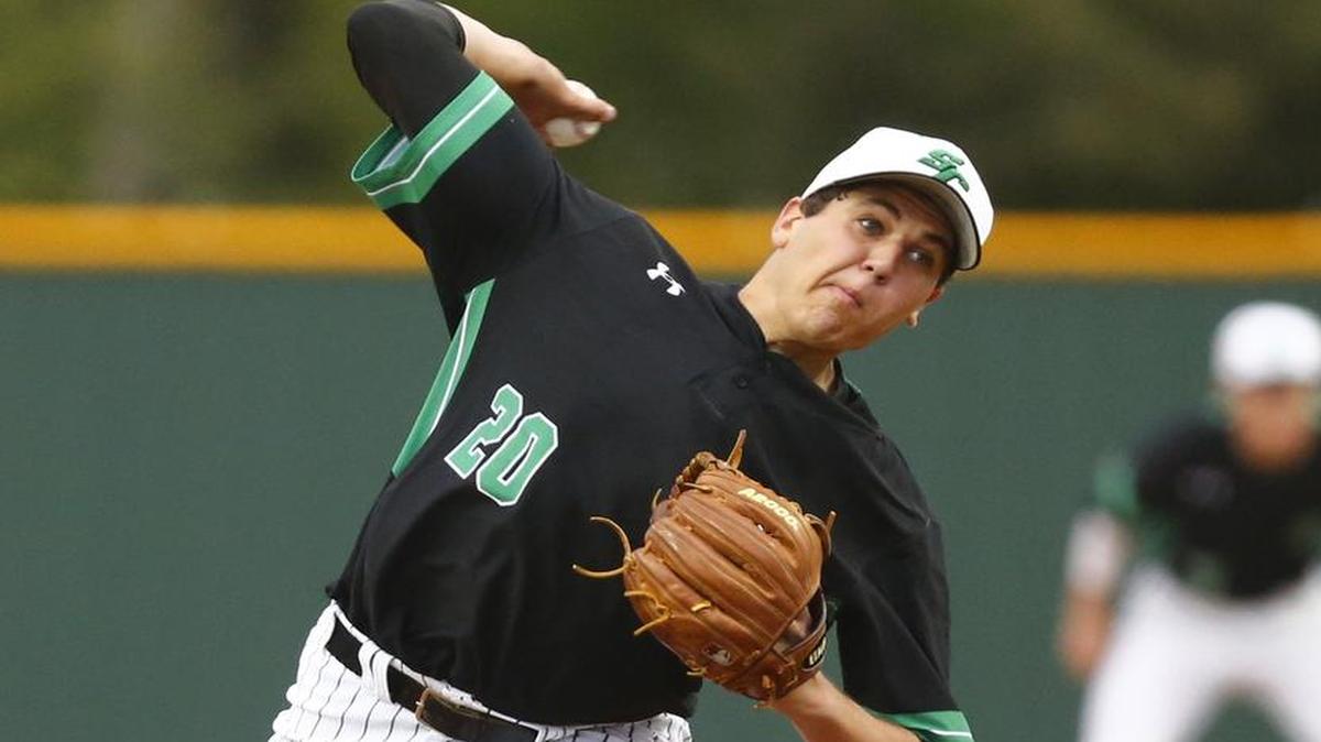 Matthew Canterino pitches for Carroll against Richland earlier this season.
