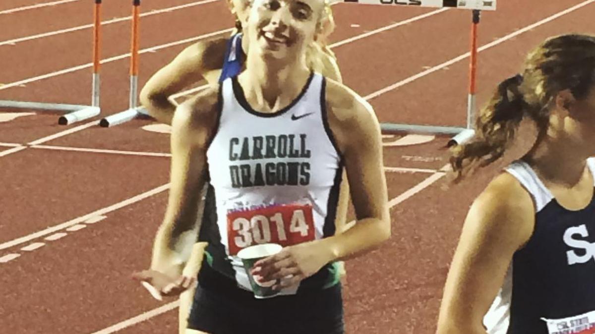 Carroll’s Madysen Hunter finished fourth in the state track meet 300-meter hurdles.
