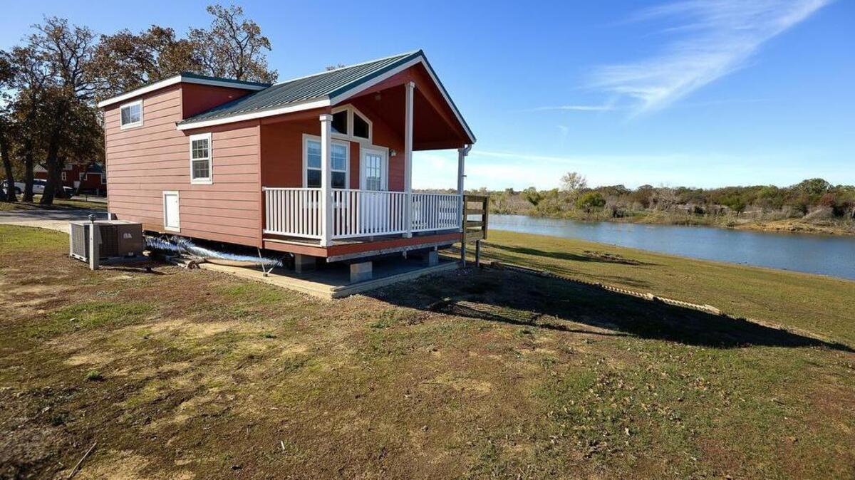 One of the fully-furnished cabins at Lake Grapevine.