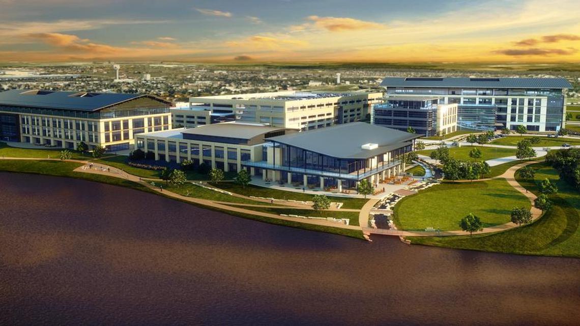 An artist rendering of the planned Schwab campus in Westlake.