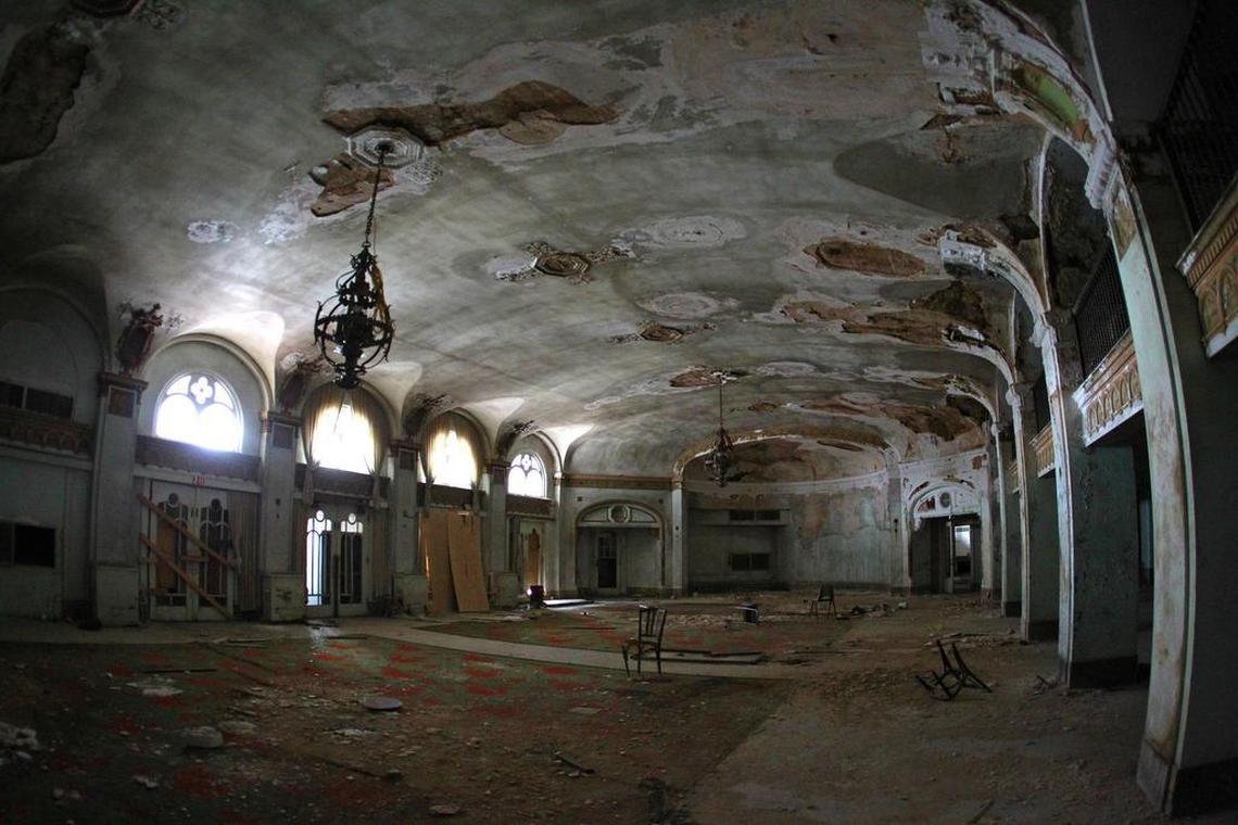 In this 2014 photo, the once-grand lobby, now in tatters from age, weather and vandals. The rebirth of the tattered Baker Hotel in downtown Mineral Wells could give an economical boost to the city.
