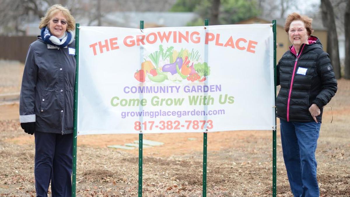 Known as the “Garden Goddesses” by volunteers, The Growing Place Community Garden Coordinators Grace Bosworth, left, and Gail Anderson spearheaded the project with the help of many volunteers.