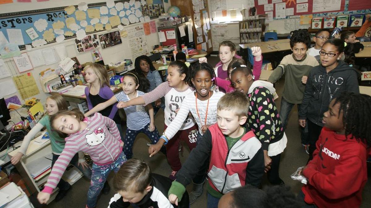 Students in Cyndi Lorton's third grade classroom at Harrison Lane Elementary School dance. Schools in the H-E-B district were recently recognized by the TEA for post secondary readiness.