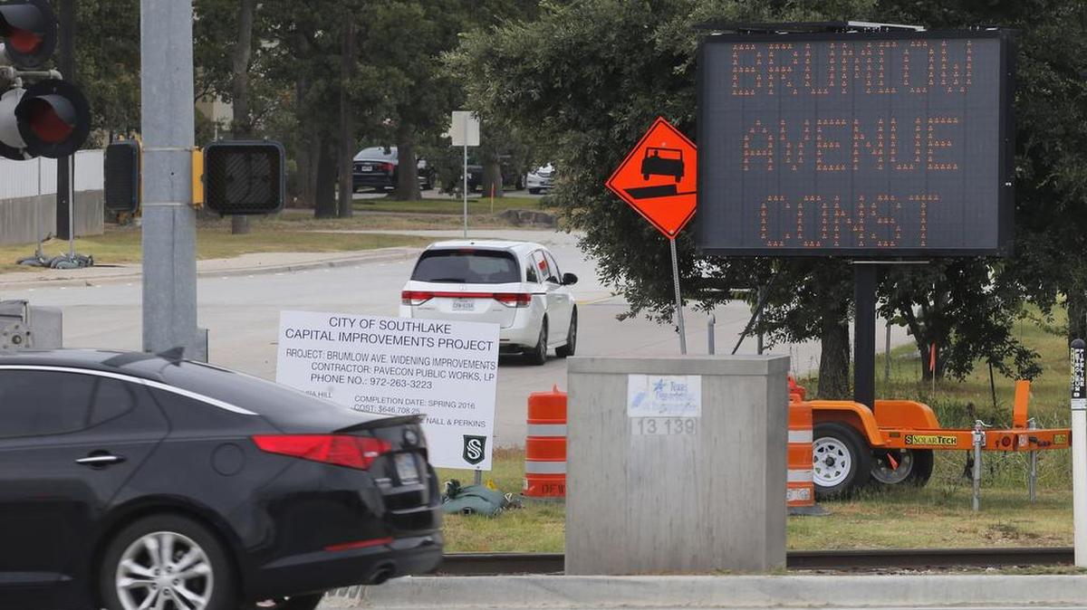 
Road construction on Brumlow Avenue in Southlake.
