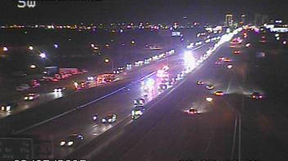 A wreck involving four motorcycles shut down all but one lane of northbound Texas 121.