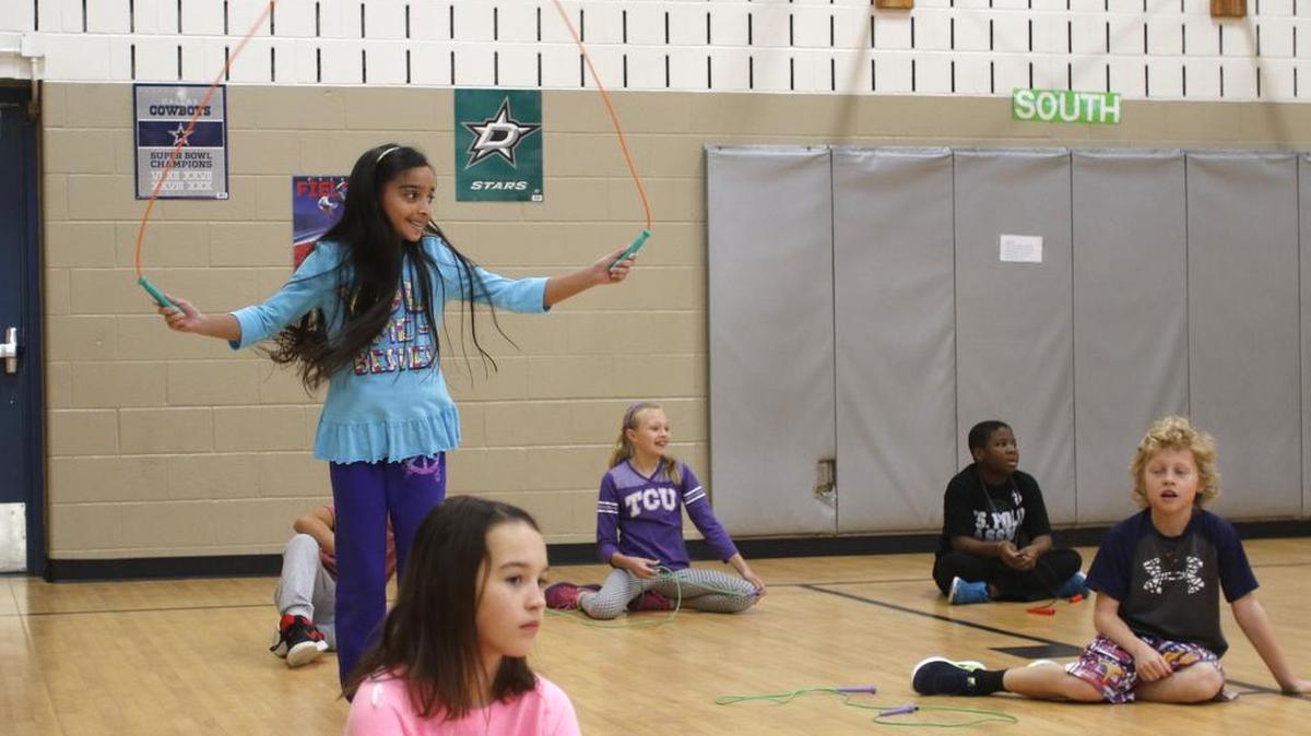 During a contest, Sarrinah Killedar, 10, is one of the last three standing.