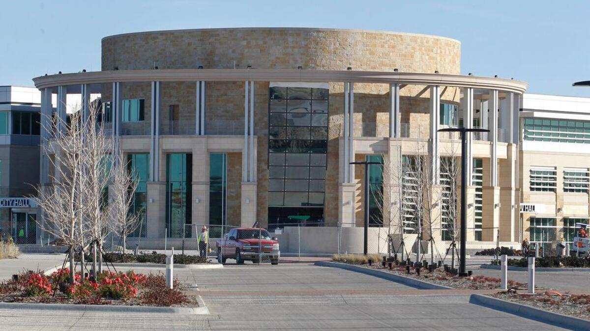 The North Richland Hills City Council voted Monday night, March 14, 2016, to display the motto “In God We Trust” prominently in the new City Hall, show here under construction in December.