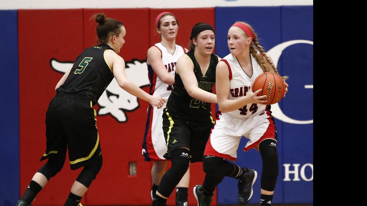 
Grapevine guard Tatum Tellin (44) competes in district against Birdville last season.
