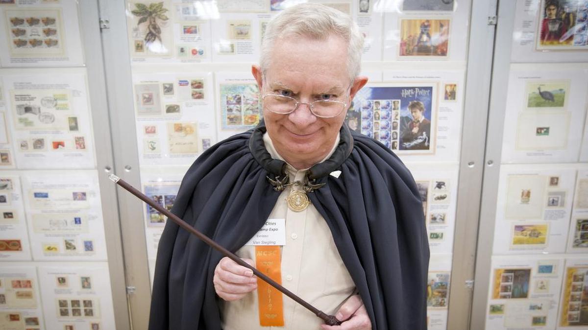 The 29th Annual Mid-Cites Stamp Club Expo featured “The Magical World of Harry Potter.” Van Siegling, a distinguished collector and a member of numerous professional stamp organizations, prepared the exhibit which has been displayed in many states.