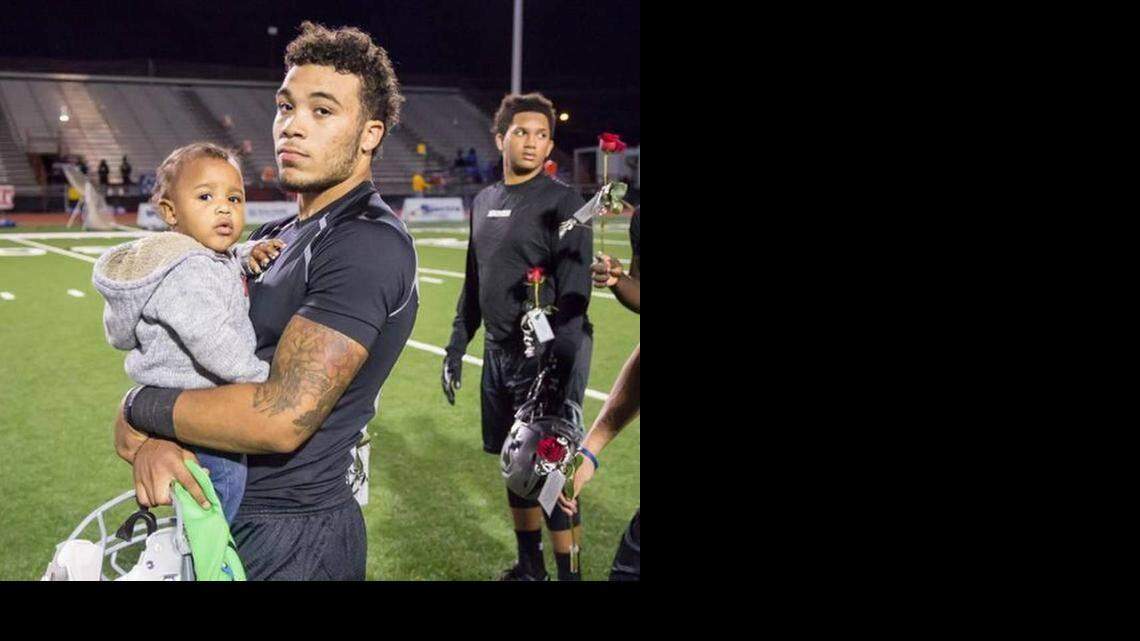 
A suspect in the Jan. 12 killing of Arlington Martin’s Carl Wilson was arrested early Thursday in Arlington, police said. Wilson, 18, is shown in the photo with his son, Carl III.
