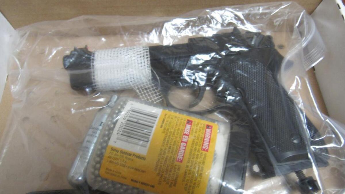 This photo shows the weapons and ammunition that the suspect allegedly had on him at Haltom High School on Monday morning.