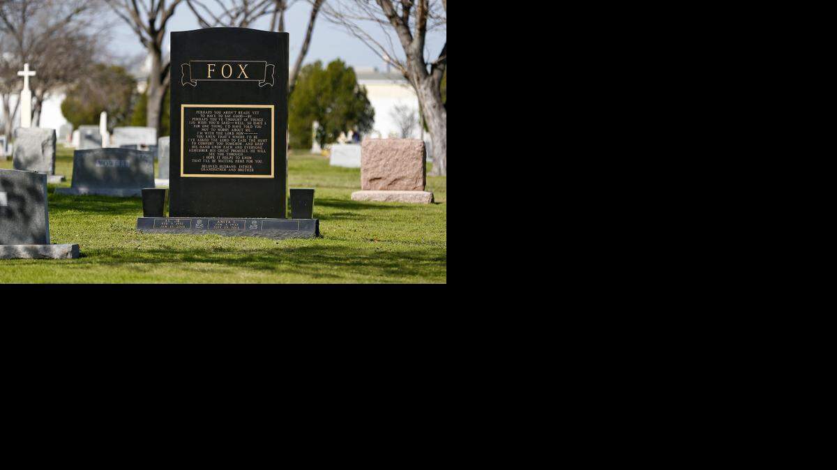 
The grave marker of Anita Fox, the housekeeper who was fatally stabbed in September while working at a house in Colleyville.
