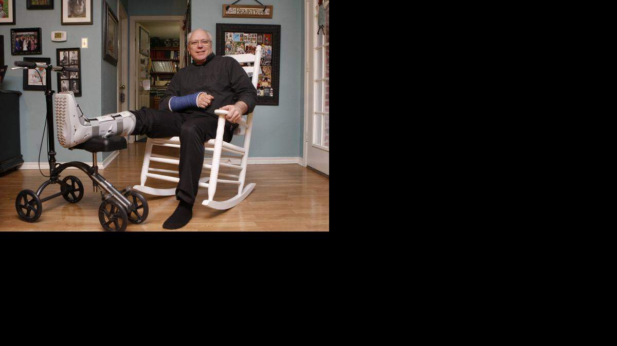 
Craig Sweet broke his ankle and wrist on his way to jury duty. 

