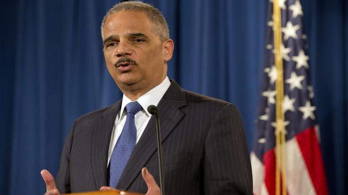 
Attorney General Eric Holder speaks at a news conference on Nov. 13, 2014. On Friday, he announced that local and state police may no longer use federal law to seize cash, cars and other property without evidence that a crime occurred. It was the most sweeping check on police power to confiscate personal property since the seizures began three decades ago as part of the war on drugs.
