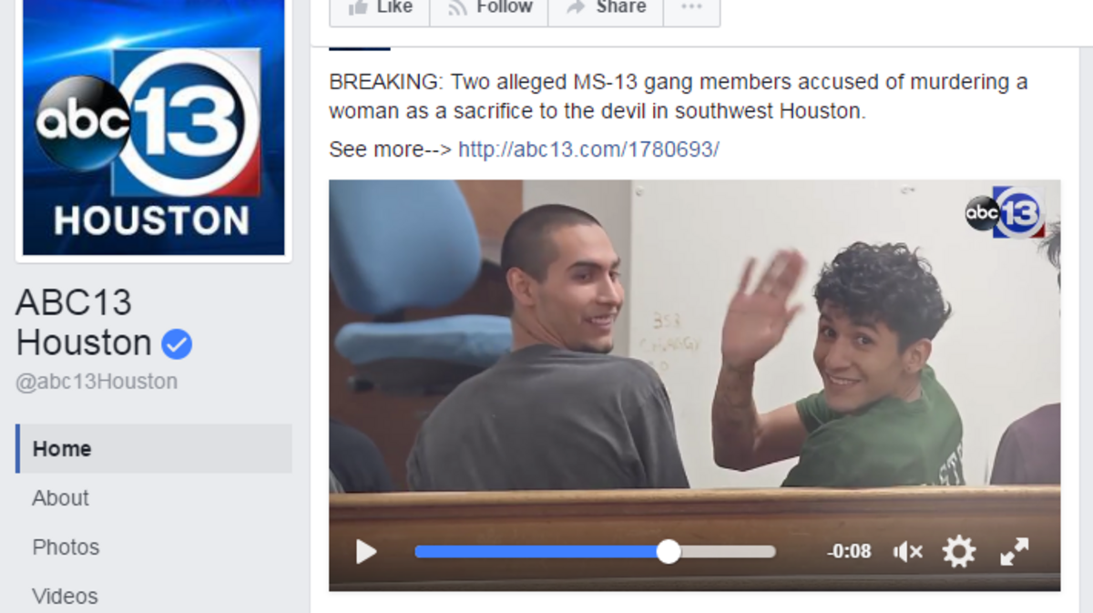 A screenshot shows two suspects accused of kidnapping a teenager and and killing another female victim as part of a “satanic” ritual, according to media reports.