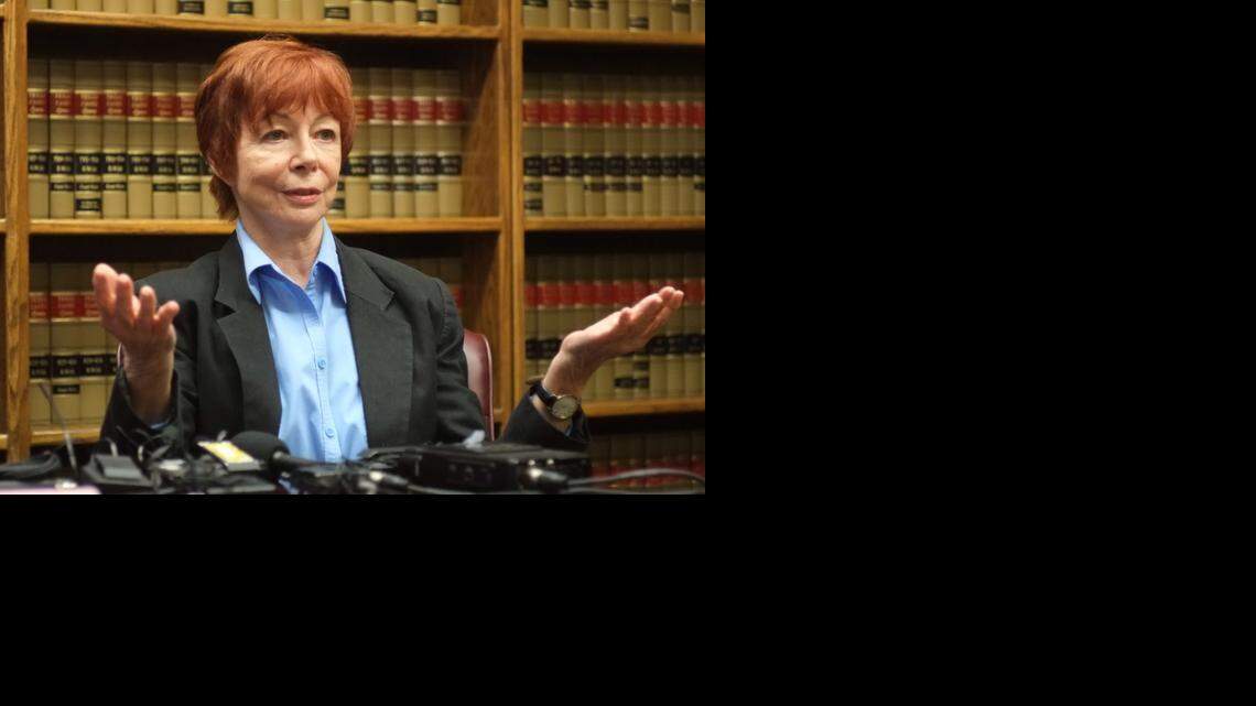 
Patricia Murphy, who says she happened onto the scene of the fatal shooting of Mexican immigrant Ruben Garcia Villalpando, 31, of North Richland Hills, by a Grapevine police officer in February, speaks at a news conference, Thursday, March 12, 2015, at the law offices of Domingo Garcia in Dallas. 
