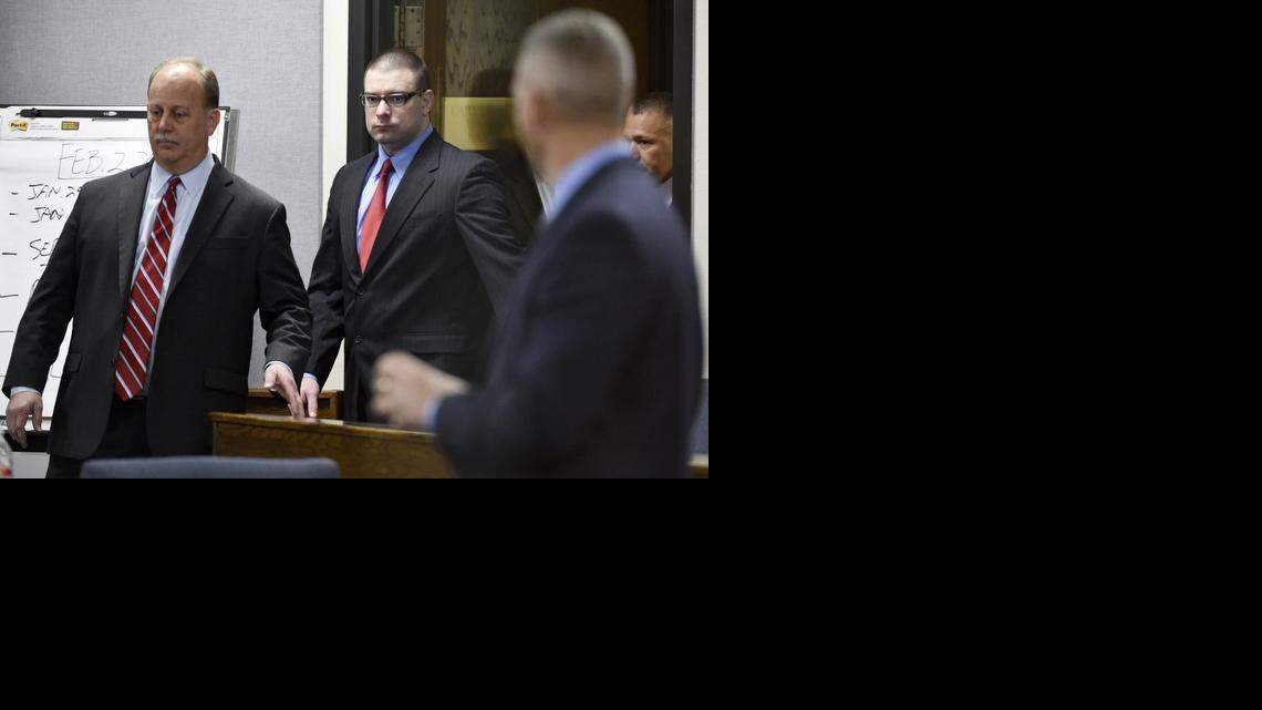 
Former Marine Cpl. Eddie Ray Routh, center, was convicted Tuesday night of capital murder in the slayings of “American Sniper” Chris Kyle and his friend Chad Littlefield. The Erath County jury deliberated about two hours before returning the verdict about 9 p.m. 
