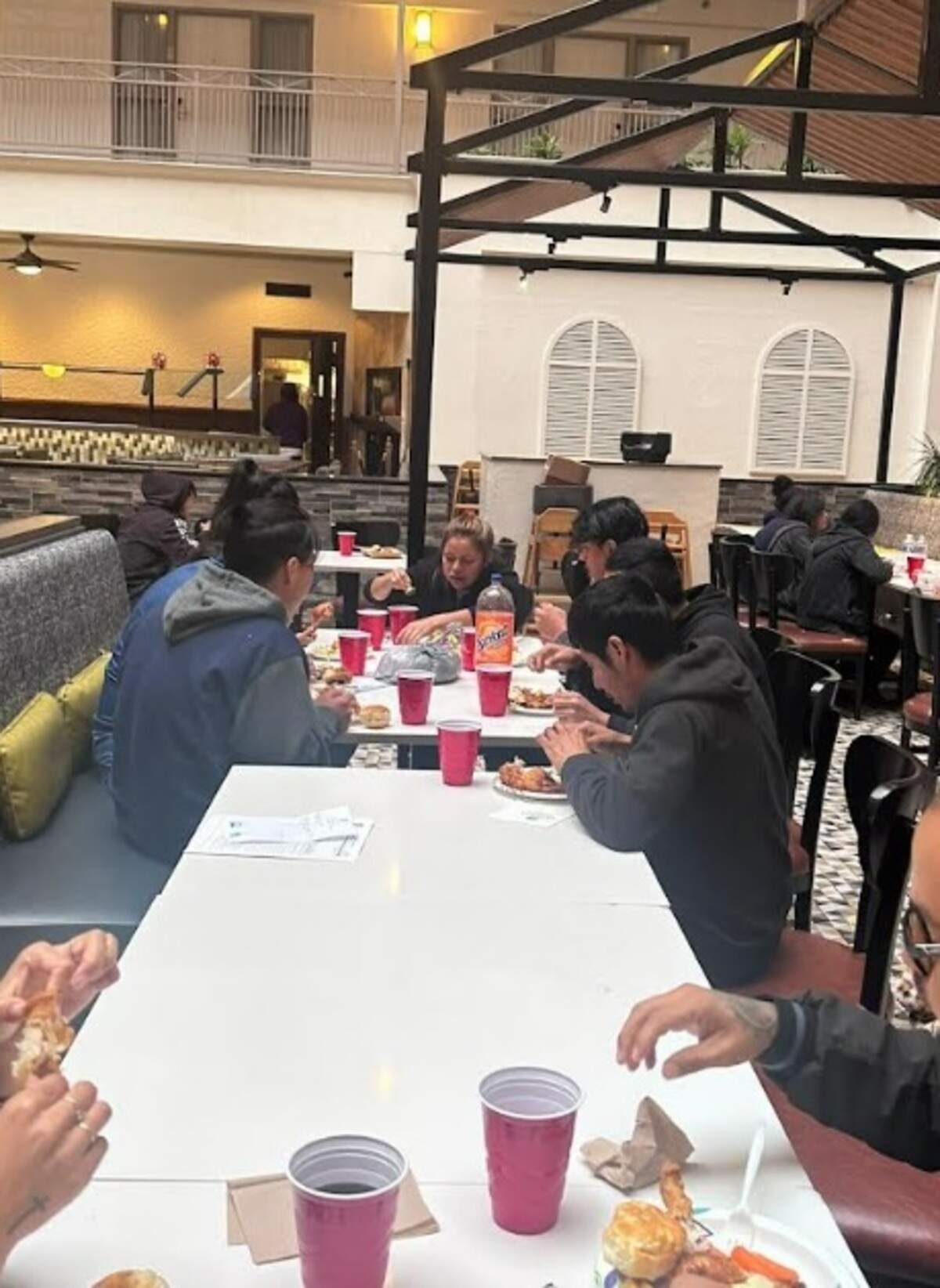 People rescued in a human trafficking case in Fort Worth late Wednesday were treated to food at a local North Texas hotel.