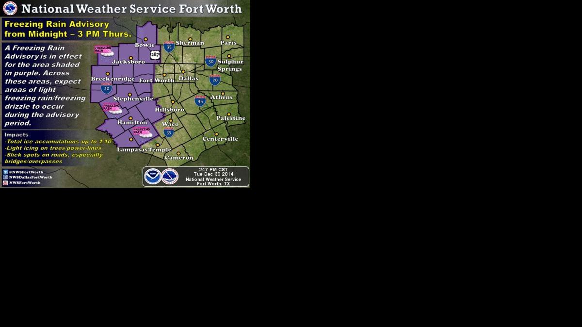 
People traveling to Abilene and San Angelo should watch for a winter storm warning, according to the National Weather Service in Fort Worth.
