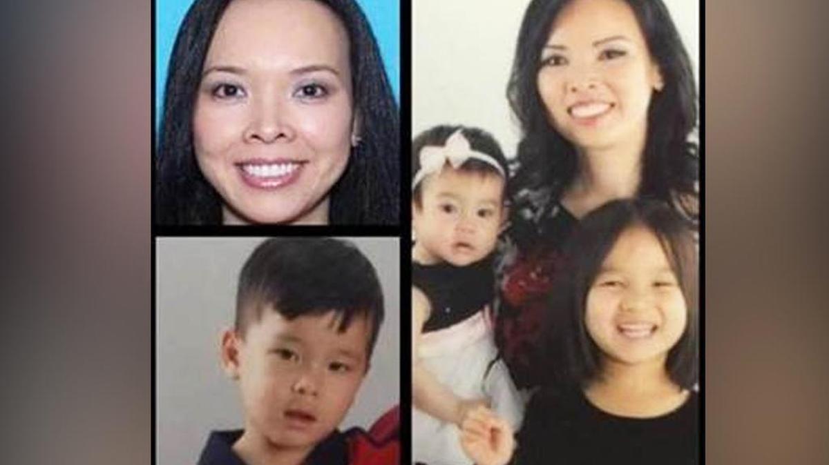 Christine Woo shown in family photos with her children.