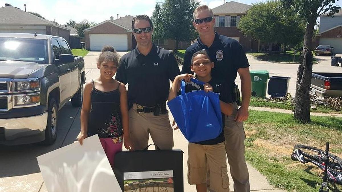 Detectives from the Denton Police Department stepped in to buy new supplies.