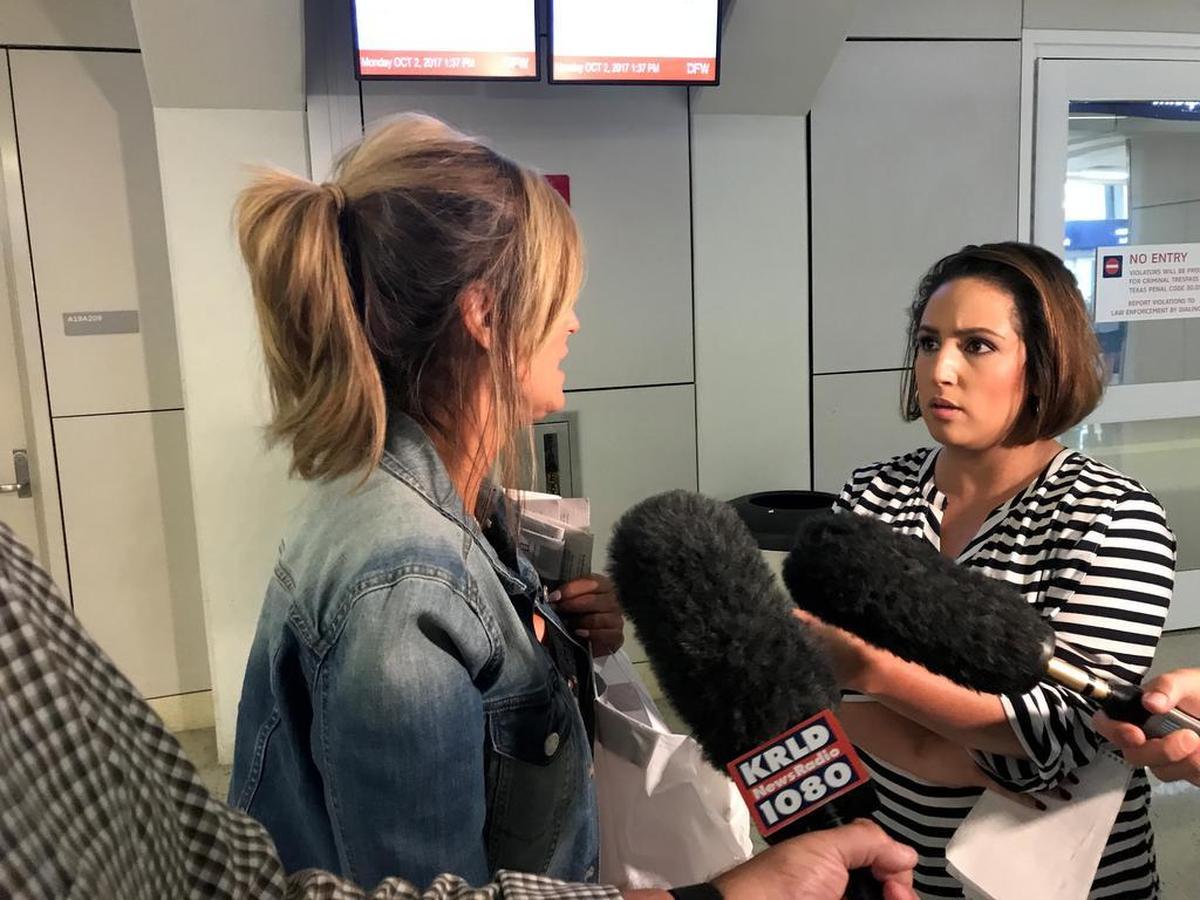 Teri Guerra describes the horrifying moment she and a friend realized that they were under fire at the concert in Las Vegas. “It just felt to me like someone was chasing and it felt like there was going to be a bullet in our back in any minute.”