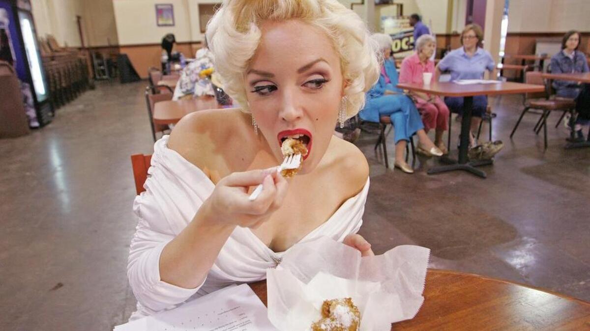 Dallas resident Jami Edwards, dressed as Marilyn Monroe, judged the Big Tex Choice Awards finalists in 2006. This year’s winners will be announced on Aug. 28.