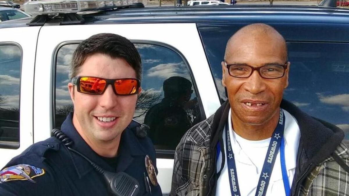 Saturday, a McKinney police officer stopped to check on Patrick Edmond, who walks about a dozen miles to work five days a week.