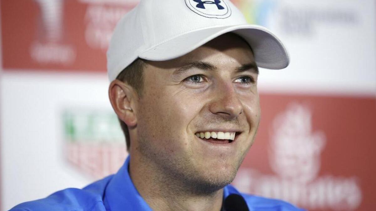 Jordan Spieth, shown here before the Australian Open Golf tournament in Sydney in November, appears to have gotten engaged to his high school sweetheart over the Christmas holidays.