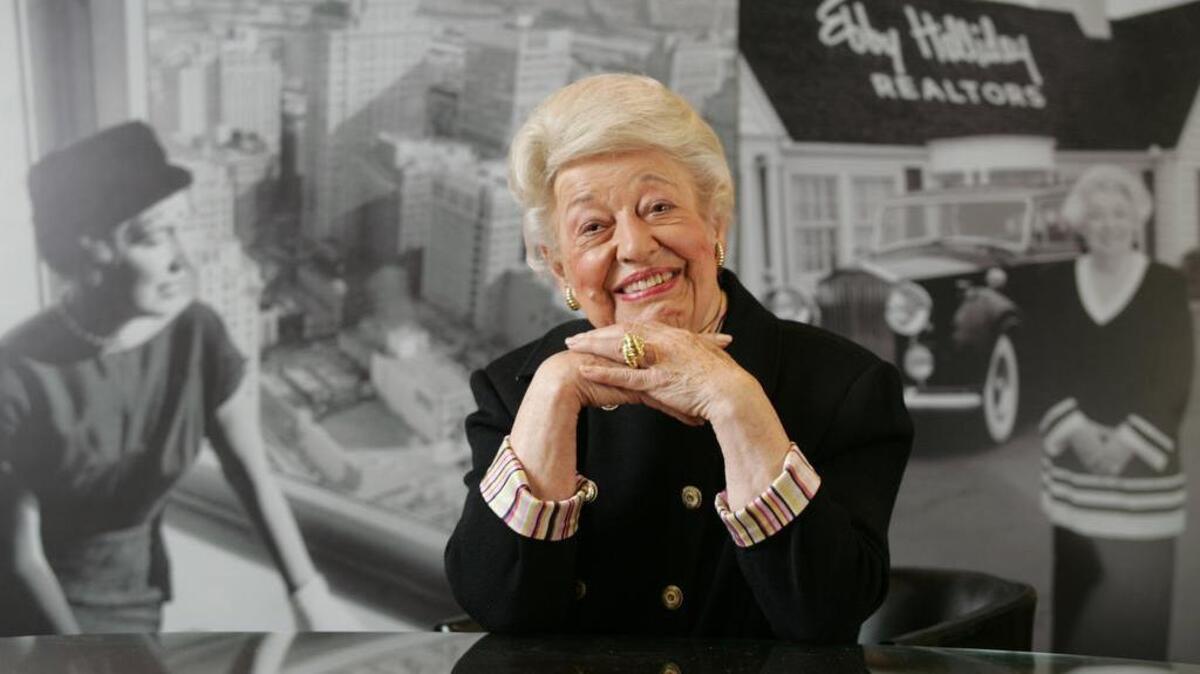 
Dallas Realtor Ebby Halliday at her corporate headquarters in Farmers Branch Wednesday on March 29, 2006. 
