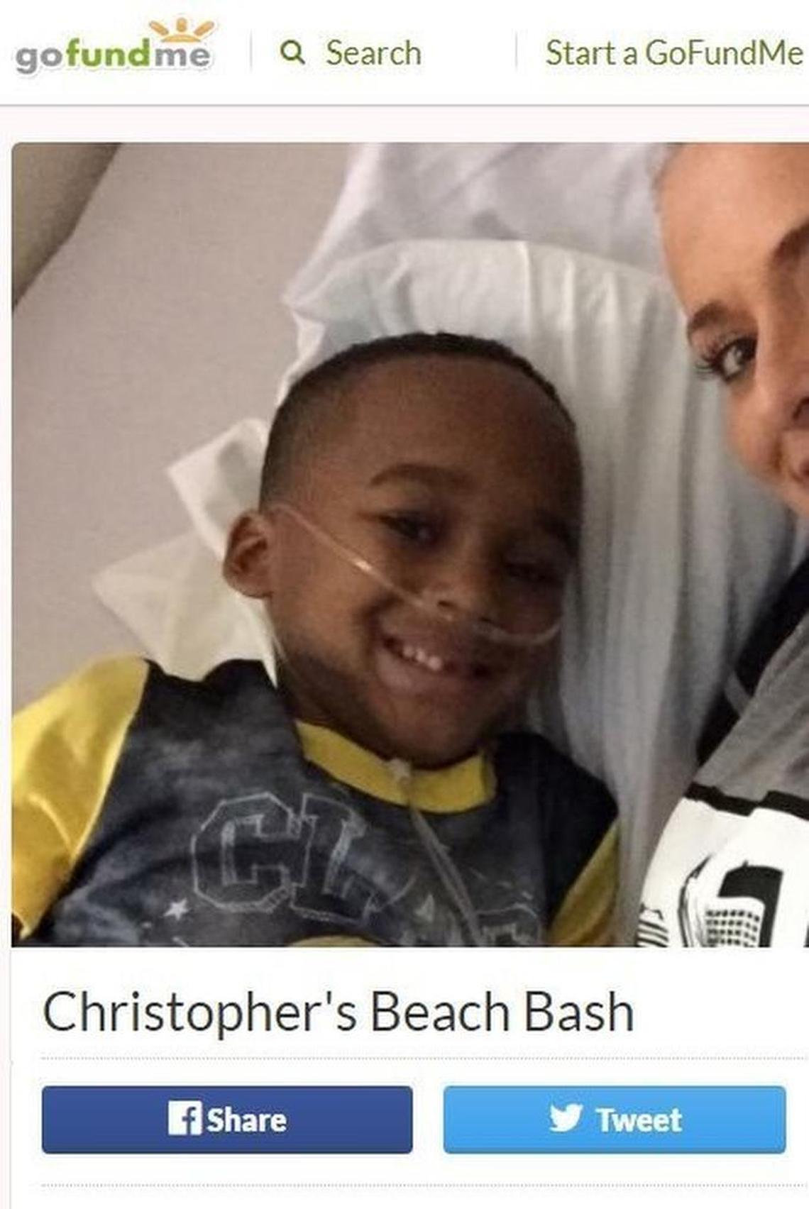 In August 2016, a friend of Kaylene Bowen’s started a GoFundMe campaign to raise money for a beach bash for Christopher, who had reportedly been diagnosed with cancer and only had six months to live.