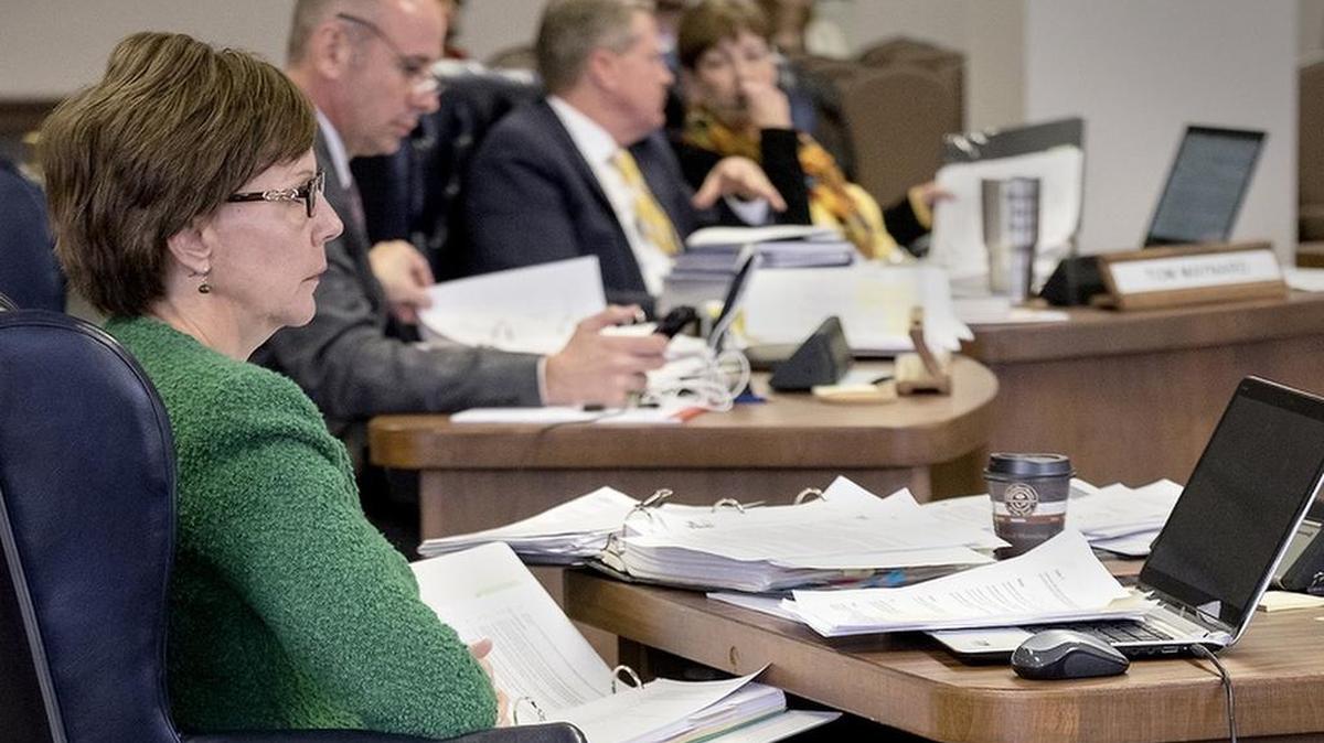 State Board of Education member Barbara Cargill attends a meeting Feb. 1 in Austin.