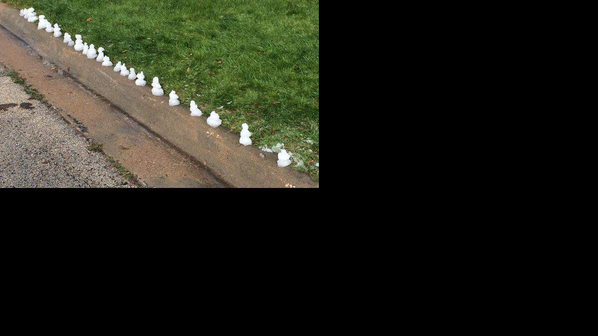 
Samuel and William Petty of Crowley built a snow army Wednesday morning.
