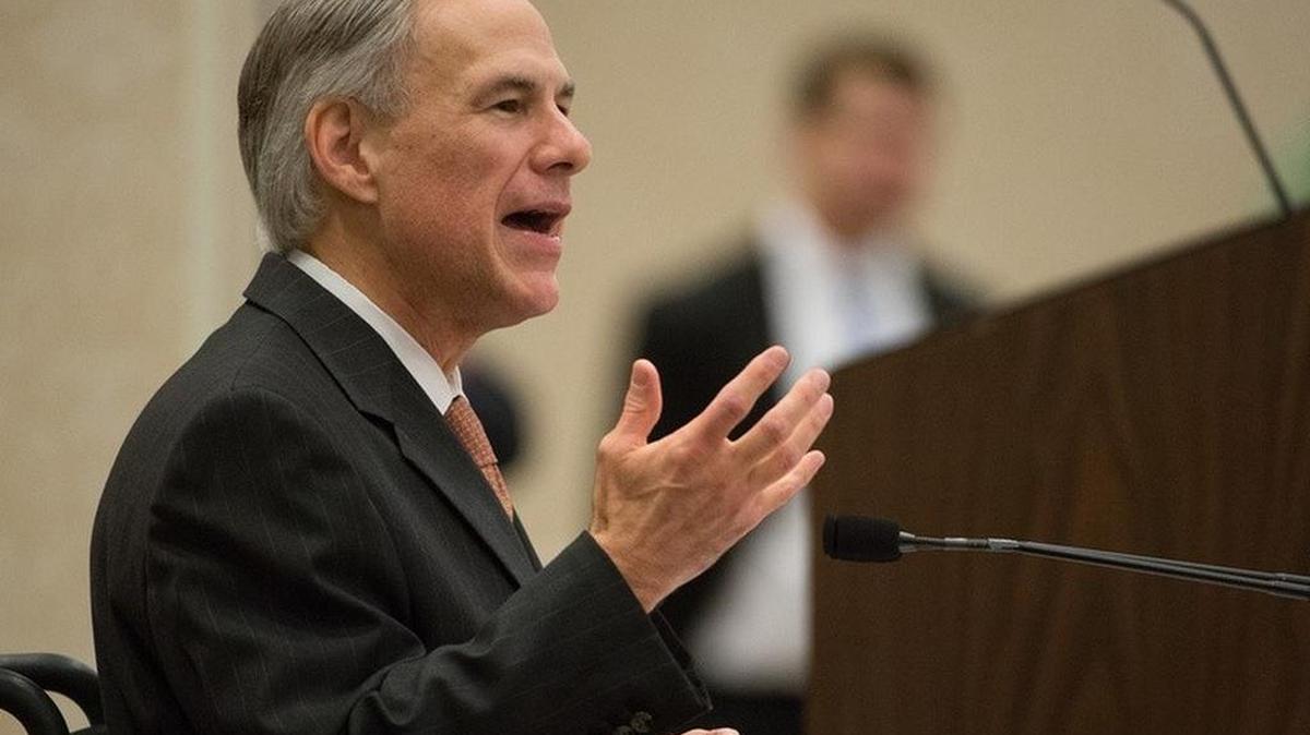 Texas Gov. Greg Abbott speaks during a Rotary Club of San Antonio luncheon earlier this year.