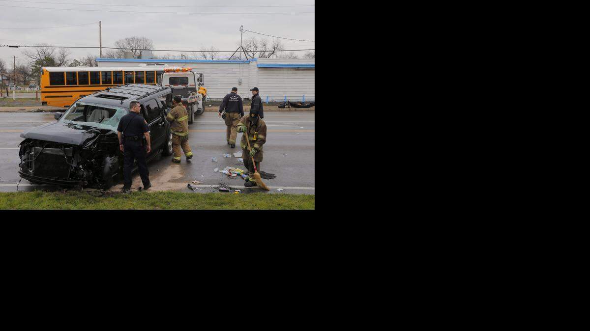 
Two people were sent to the hospital after a SUV crashed into a Fort Worth school bus Wednesday morning at Riverside Drive and Maddox Avenue. The only student on the bus was not injured.
