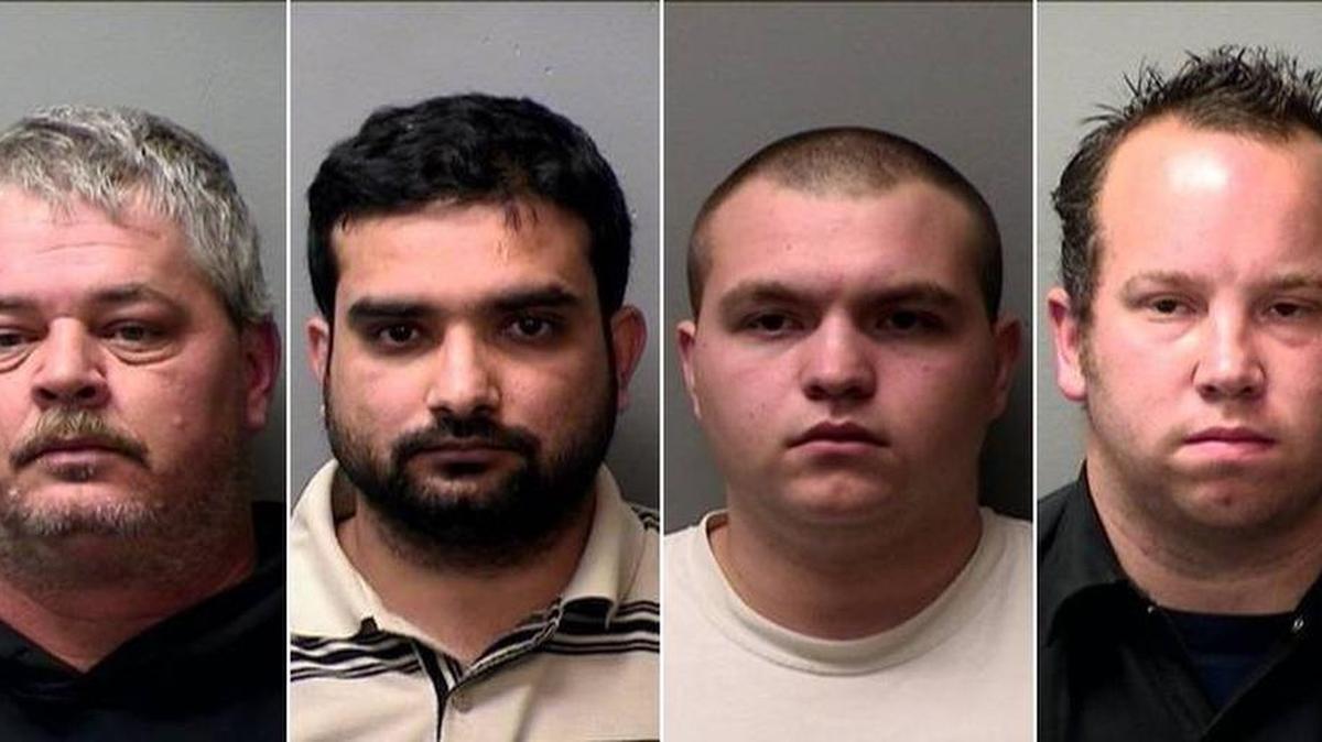 Police arrested, from left, Brian Prim, 48, Adnan Shahzad, 29, Trevor Bullock, 21, and Jeromie Renfro in a sting this week.