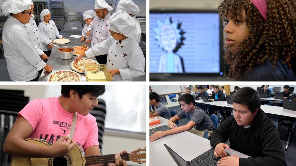 Students at North Side High School in Fort Worth, TX.
