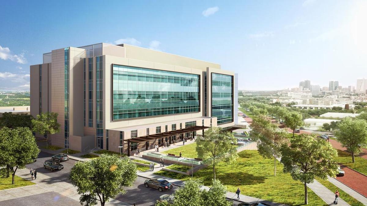 A rendering of the Interdisciplinary Research and Education Building at the UNT Health Science Center in Fort Worth. It is scheduled to be completed in fall 2018.