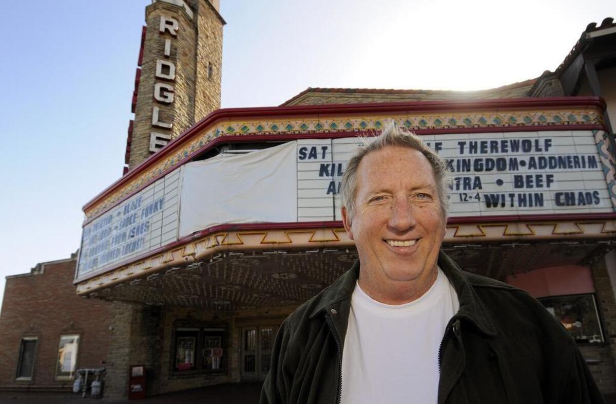 
Jerry Shults outside the Ridglea Theater not long after he bought it in 2010.
