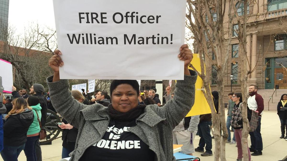 Pamela Young, who worked to register voters at a protest rally in downtown Fort Worth on Saturday, said she is a Fort Worth resident and outraged about the treatment of the Craig family.