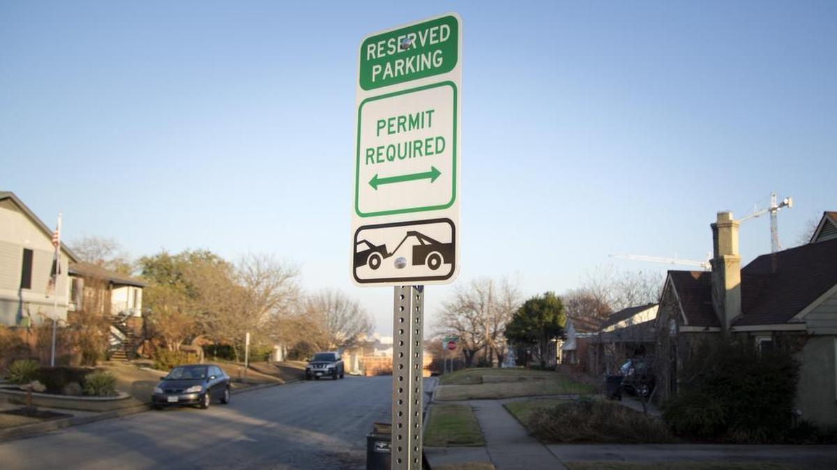 Parking Permit Only signs in the Arlington Heights neighborhood are part of a new city ordinance in Fort Worth.