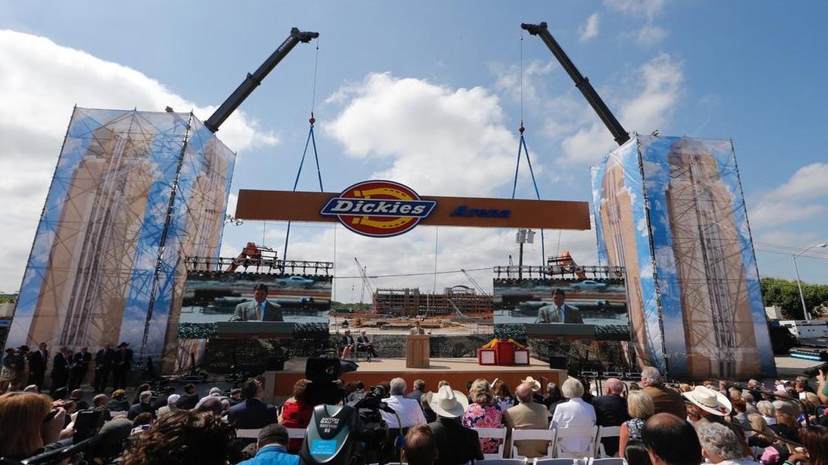 Dickies Arena is under construction in the Cultural District. The City Council has approved three new taxes at the Will Rogers to help fund the project.